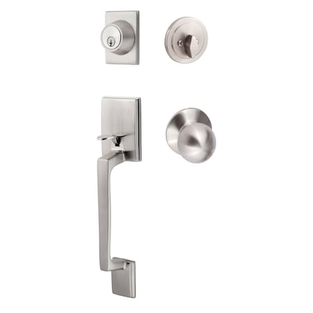 Sure-Loc Hardware Sure-Loc Hardware Coronado Handleset with Round Thumb Turn, Tahoe Handleset Trim, Satin Nickel CN507-R-TA 15